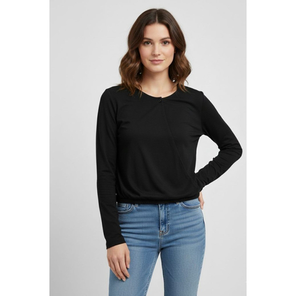 OAK + FORT Tops - Women's OAK + FORT Black Long Sleeve Tee M